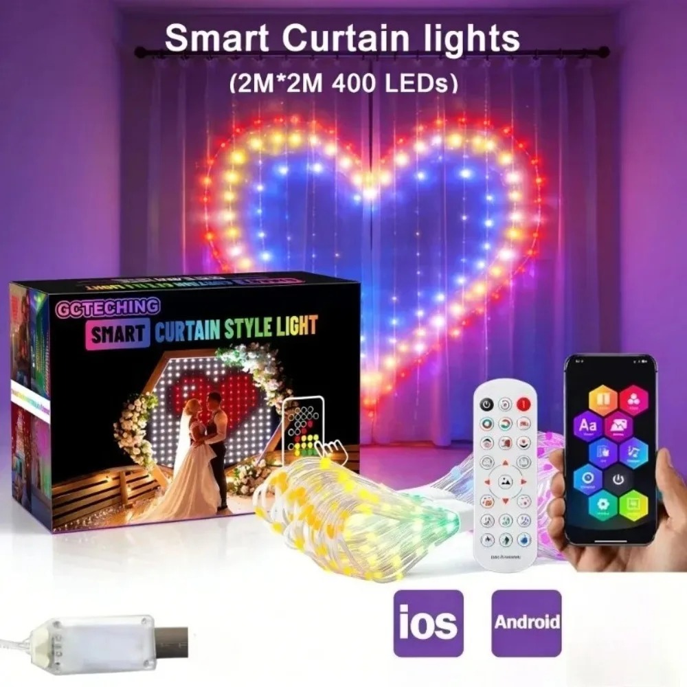 Smart Garden Usa - Outdoor LED Pixel Curtain Lights Bluetooth