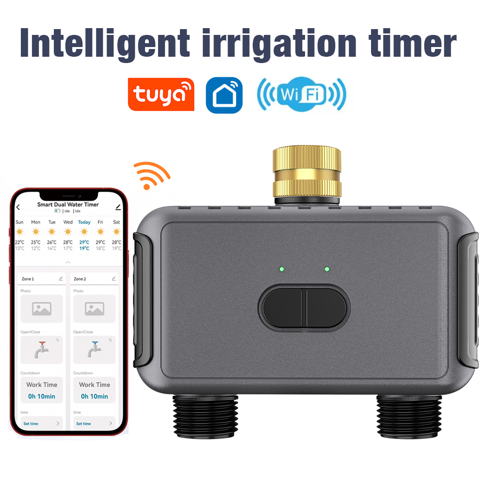 Smart Garden Sprinkler - Wifi Automatic Water Timer Dual Hose