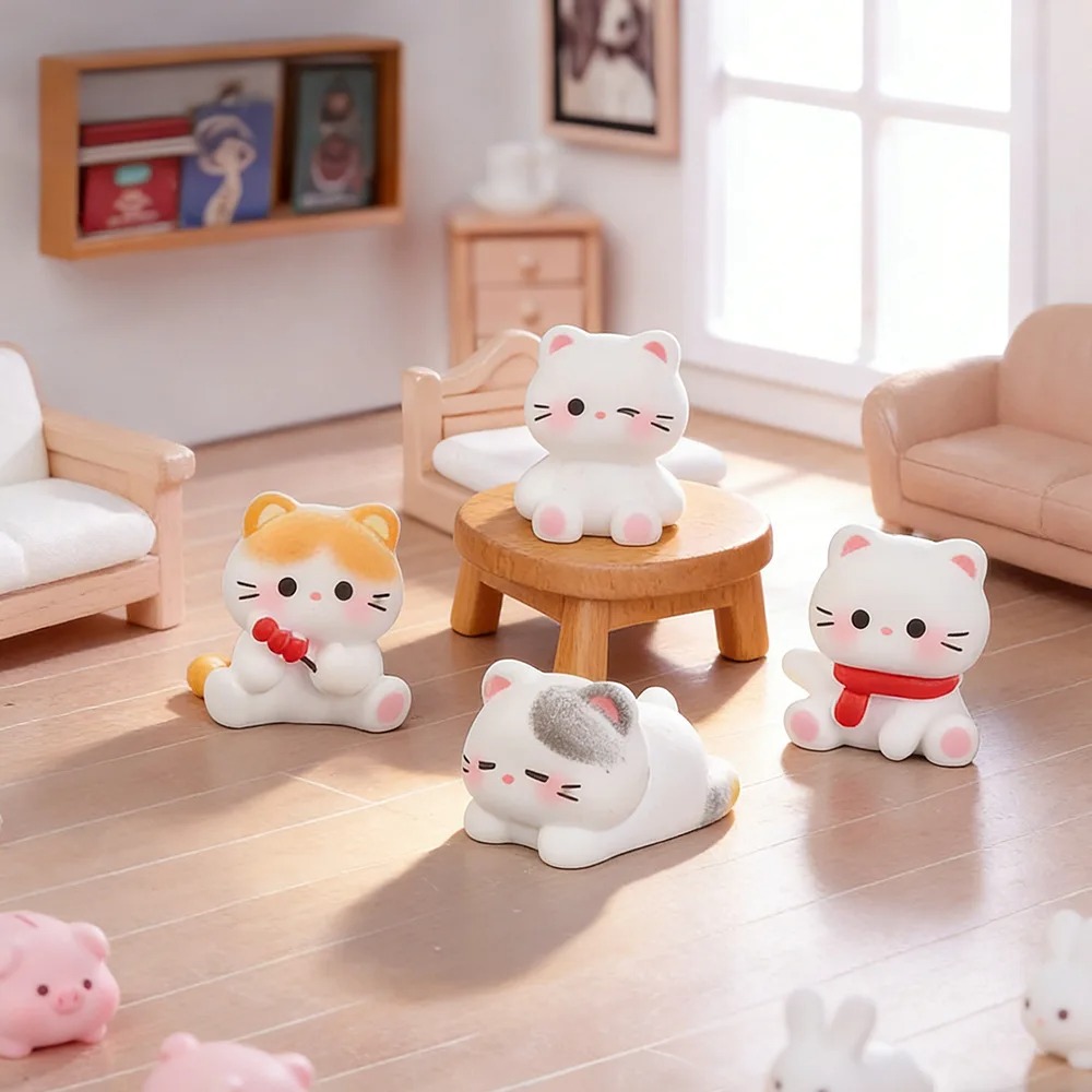 6pcs Cute Cat Resin Figurines  - Smart Garden Diy 评论和价格