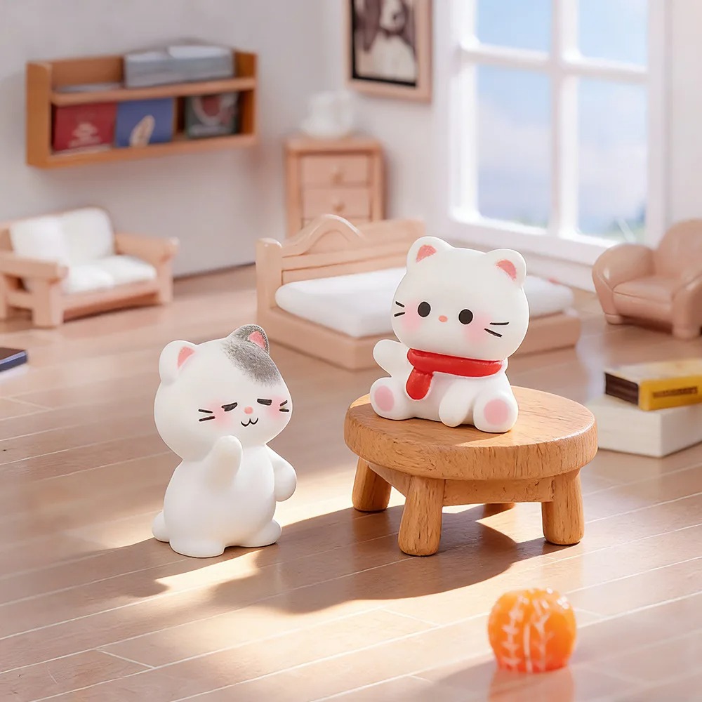 6pcs Cute Cat Resin Figurines  - Smart Garden Diy 评论和价格