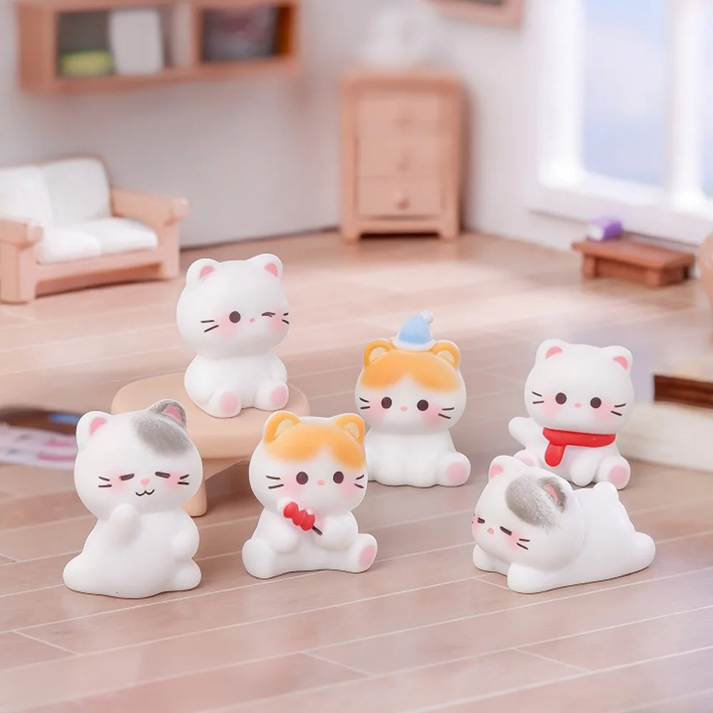 6pcs Cute Cat Resin Figurines  - Smart Garden Diy 评论和价格