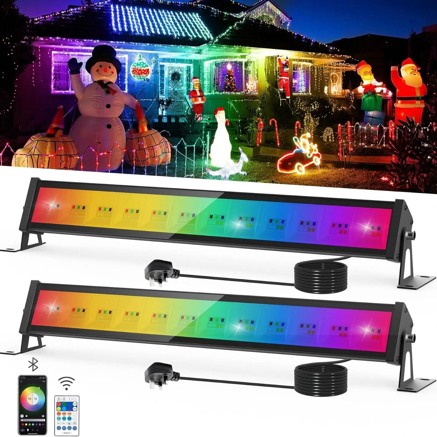 50W RGB LED Floodlight Bar Wit - Smart Garden Uk 评论和价格