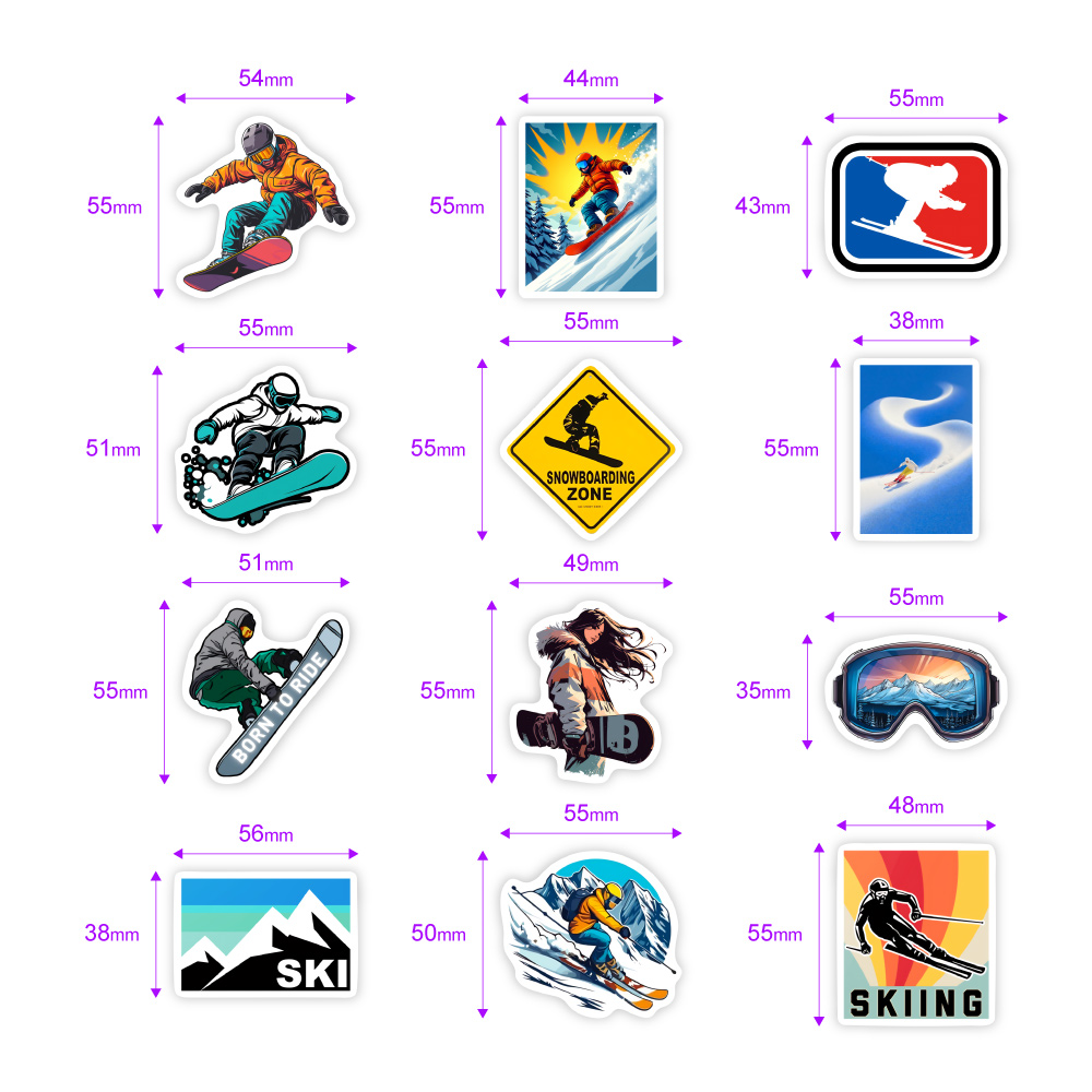 DIY Cool Winter Ski Stickers W - Garden Journal Planner 评论和价格