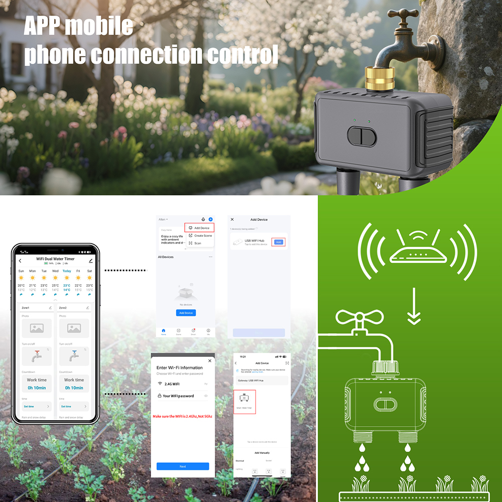 Wifi Automatic Water Timer Dua - Smart Garden Sprinkler 评论和价格