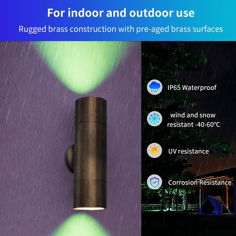Durable Brass Outdoor LED Wall - Smart Garden Usa 评论和价格