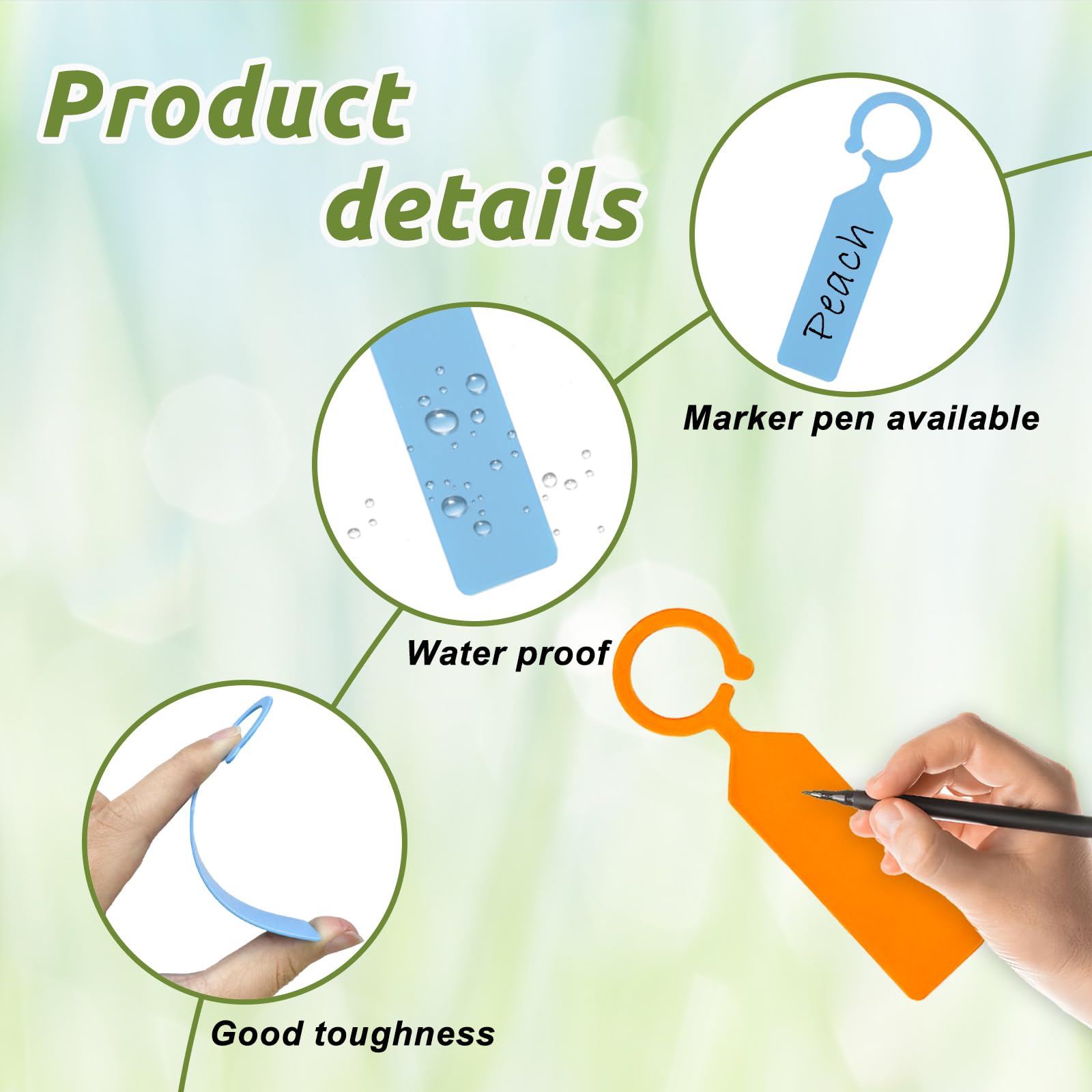 100PCS 10.7x2.3CM Plastic Gard - Garden Journal Planner 评论和价格
