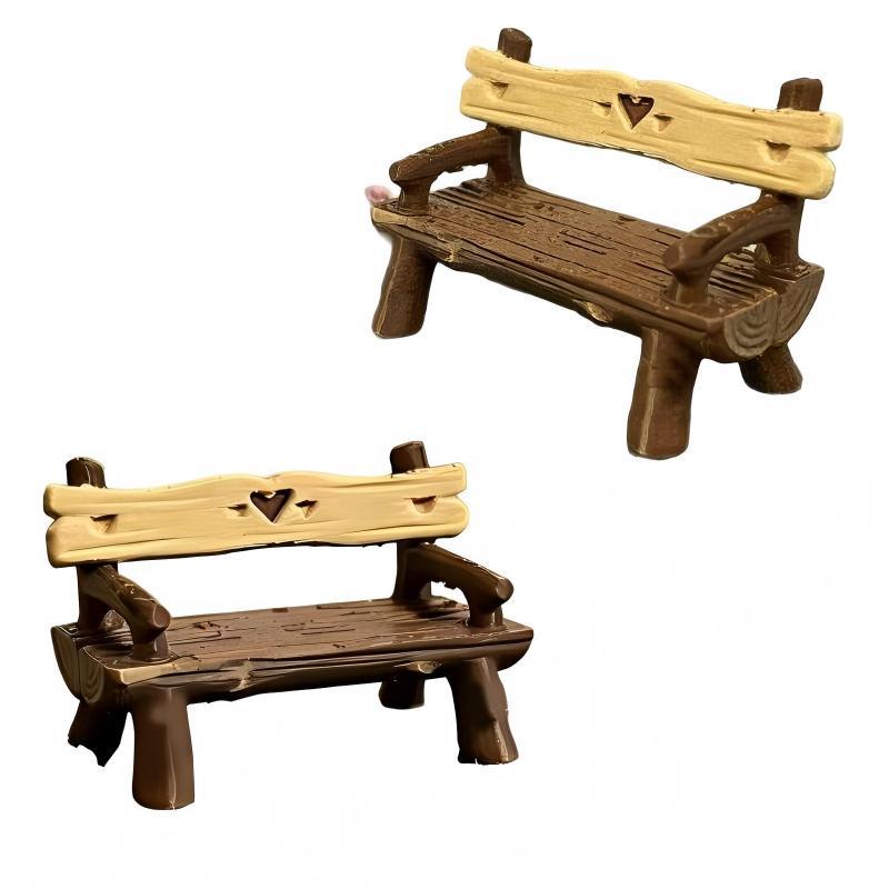 2Pcs 1/12 Miniature Bench Doll - Smart Garden Diy 评论和价格
