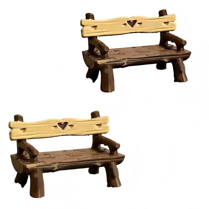 2Pcs 1/12 Miniature Bench Doll - Smart Garden Diy 评论和价格