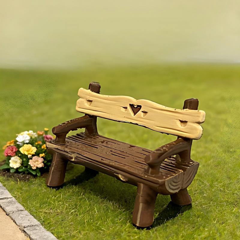 2Pcs 1/12 Miniature Bench Doll - Smart Garden Diy 评论和价格
